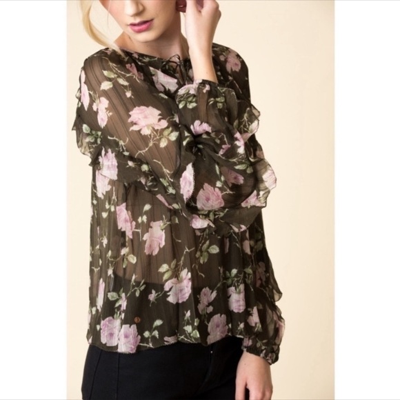 Ulla Johnson Olive Azalea Floral Silk Blouse Top - Picture 1 of 10